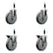 Service Caster 6'' Gray Poly Wheel Swivel 7/8'' Expanding Stem Caster Set 2 Brakes, 4PK SCC-EX20S614-PPUB-2-PLB-2-78 - alternate 1